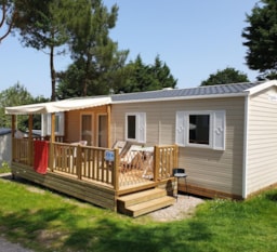 Mietunterkunft - Mobilheim Infinité  - 40M² (4  Zimmer - 2 Schlafzimmer) - Castel Camping Les Bois du Bardelet