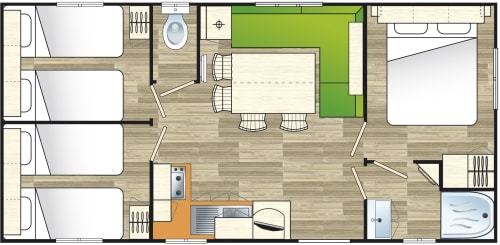 Mobil-Home Super Titania 35M² / 3 Chambres - Terrasse Semi-Couverte