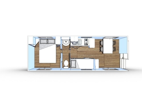 Roulotte Arizona 17M² / 1 Chambre - Terrasse Semi-Couverte