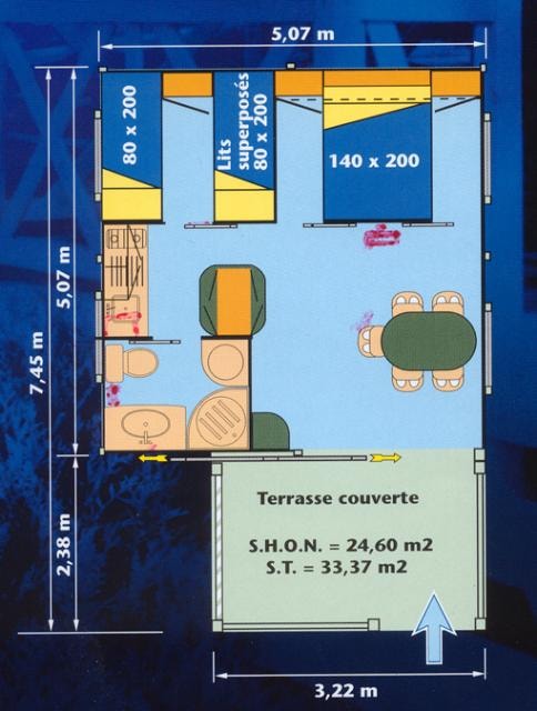 Chalet Moréa 25M² / 2 Chambres - Terrasse Couverte