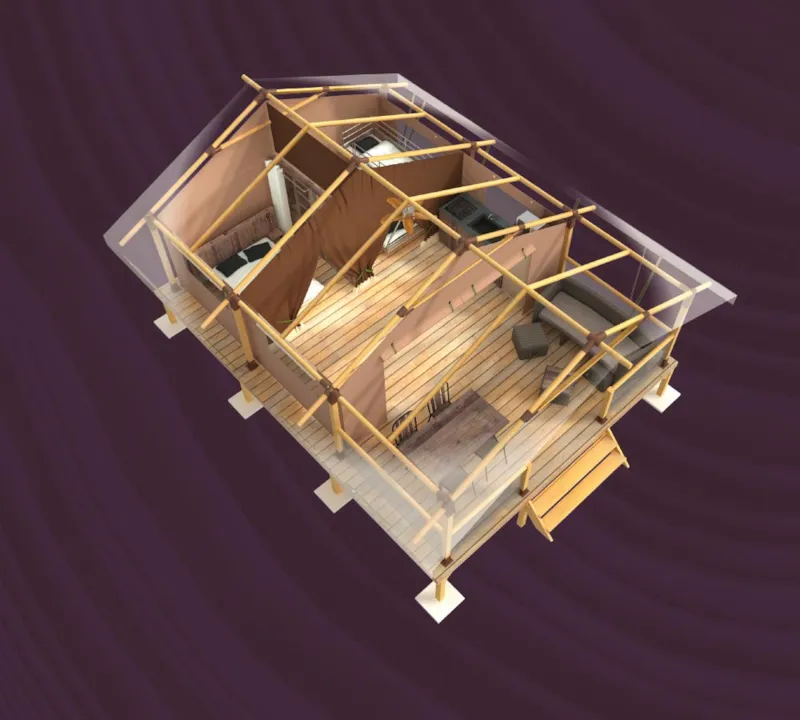 Lodge Kenya 34M² 2 Chambres - Terrasse Couverte