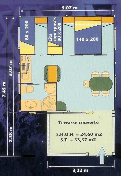 Location - Chalet Confort 25M² (2 Chambres) + Terrasse Couverte - image n°9 - Flower Camping La Chataigneraie