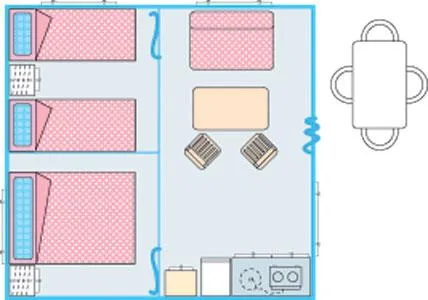 Location - Bungalow Funflower Standard 25M² (2 Chambres) - Sans Sanitaires Privés - image n°5 - Flower Camping La Chataigneraie