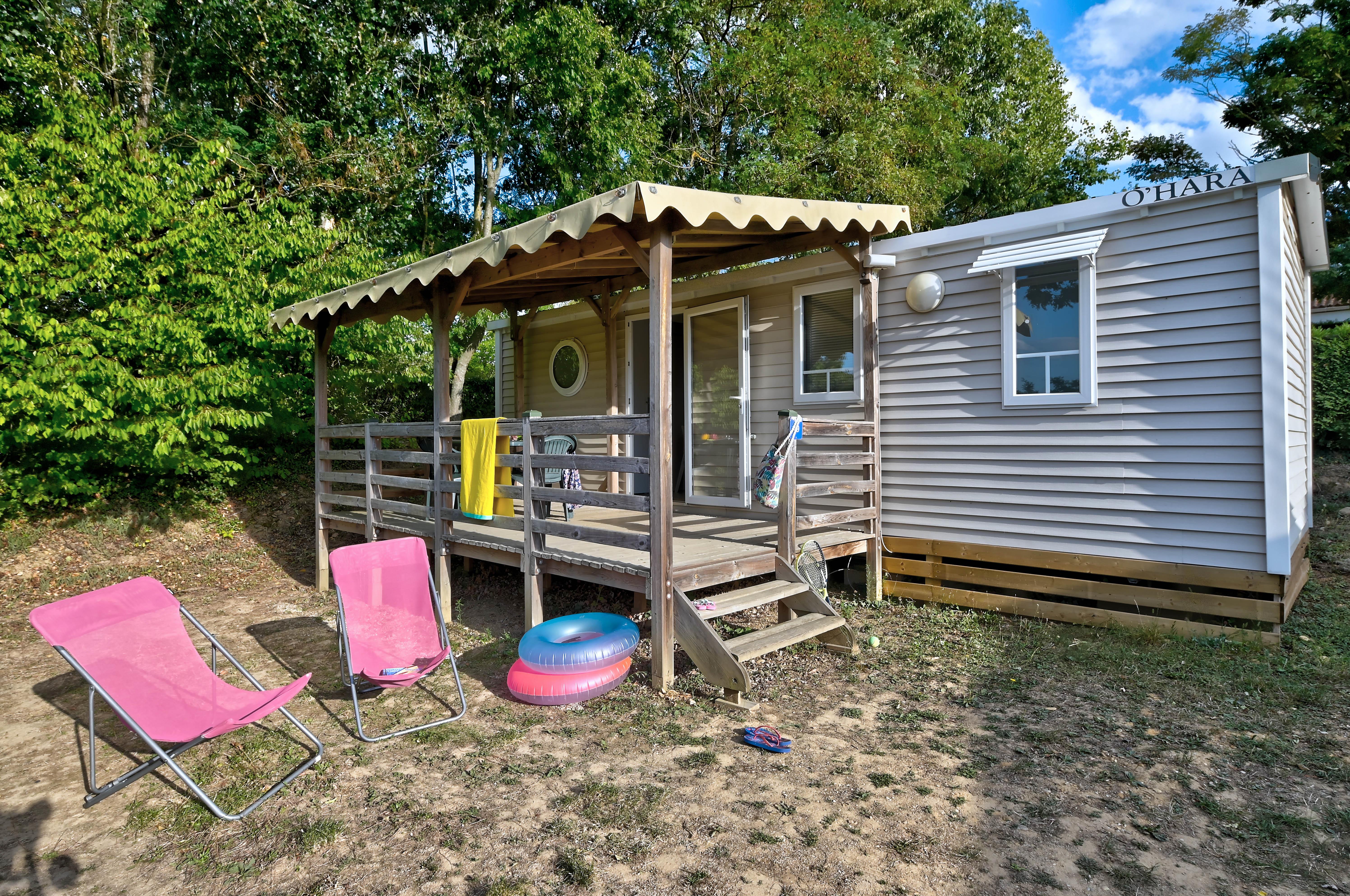 Accommodation - Mobile Home Confort 23M² - 2 Bedrooms - Sheltered Terrace + Tv - Flower Camping La Chataigneraie