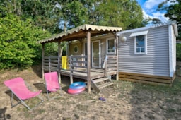 Location - Mobil Home Confort 23M² - 2 Chambres - Terrasse Couverte + Tv - Flower Camping La Chataigneraie
