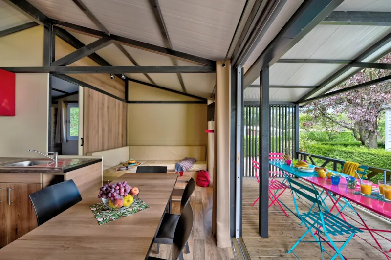 Chalet Confort 35M² (3 Chambres) + Terrasse Couverte + Tv