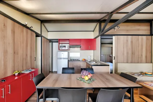 Location - Chalet Confort 35M² (3 Chambres) + Terrasse Couverte + Tv - image n°2 - Flower Camping La Chataigneraie