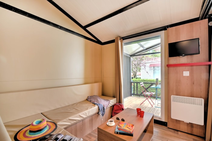 Chalet Confort 35M² (3 Chambres) + Terrasse Couverte + Tv