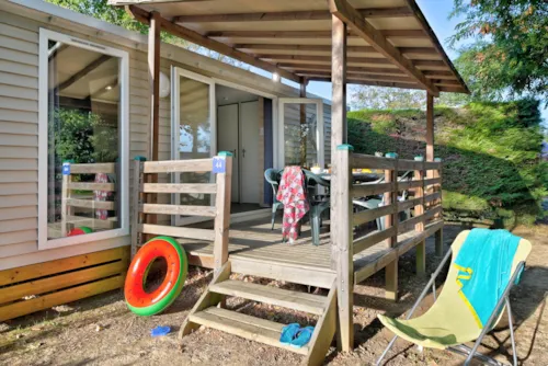 Location - Mobil Home Premium 29M² (2 Chambres) + Terrasse Couverte + Lave Vaisselle + Tv + Climatisation - image n°1 - Flower Camping La Chataigneraie
