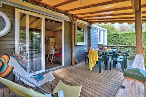 Location - Mobil Home Premium 31M² (3 Chambres) + Terrasse Couverte + Lave Vaisselle + Tv + Climatisation - image n°3 - Flower Camping La Chataigneraie
