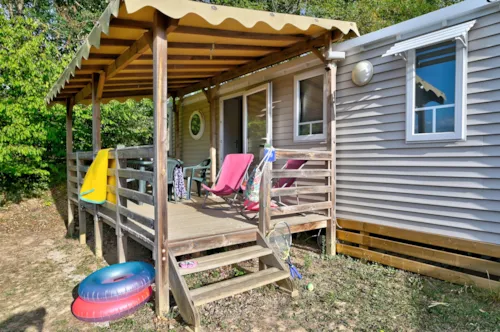 Mietunterkunft - Mobilheim Confort 23/27M² - 2 Zimmer - Überdachte Terrasse  + Tv - image n°6 - Flower Camping La Chataigneraie