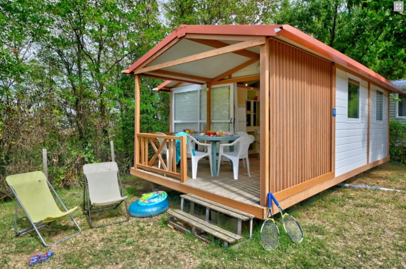 Mietunterkunft - Chalet Confort 25M² (2 Zimmer) + Überdachte Terrasse - Flower Camping La Chataigneraie