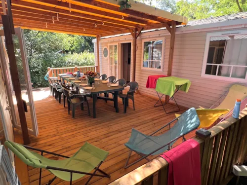 Location - Mobile-Home Tribu Confort 60M² - 5 Chambres - 2 Sdb + Terrasse Couverte Xxl + Tv - - image n°1 - Flower Camping La Chataigneraie