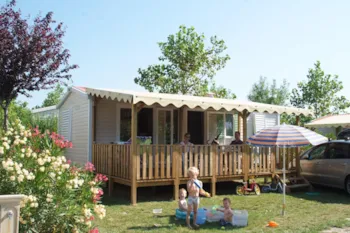 Mietunterkunft - Mobil Home Soléado 2 Zimmer Überdachte Terrasse Spüllmachine Tv Klimaanlage/Nespresso - Camping Le Soleil Fruité