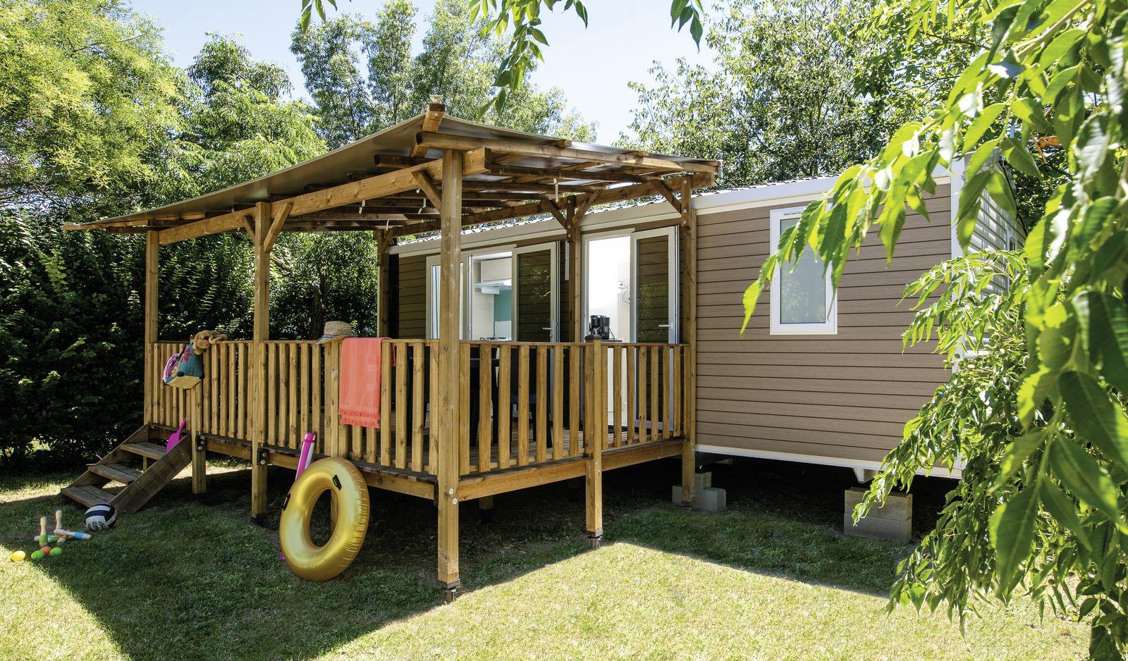 Accommodation - Mobile Home Year 2020 Nectarine 2 Bedrooms / Covered Wooden Terrace / Closed Gate With Gate / Reversible Air Conditioning / Dishwasher / Nespresso - Camping Le Soleil Fruité