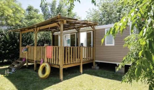 Accommodation - Mobile Home Nectarine 2 Bedrooms / Covered Wooden Terrace / Closed Gate With Gate / Reversible Air Conditioning / Dishwasher / Nespresso - image n°1 - Camping Le Soleil Fruité