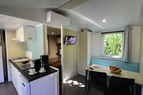 Accommodation - Mobile Home Nectarine 2 Bedrooms / Covered Wooden Terrace / Closed Gate With Gate / Reversible Air Conditioning / Dishwasher / Nespresso - image n°4 - Camping Le Soleil Fruité