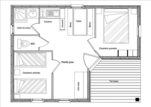 Chalet 32M² / 2 Chambres + Terrasse Couverte (Tv Et Wifi) Linge De Lit Fourni