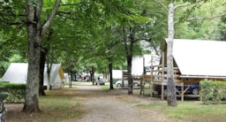 Location - Tente Lodge Amazone 22M² Sans Sanitaires Sur Pilotis - Camping Qualité le Val de Saures