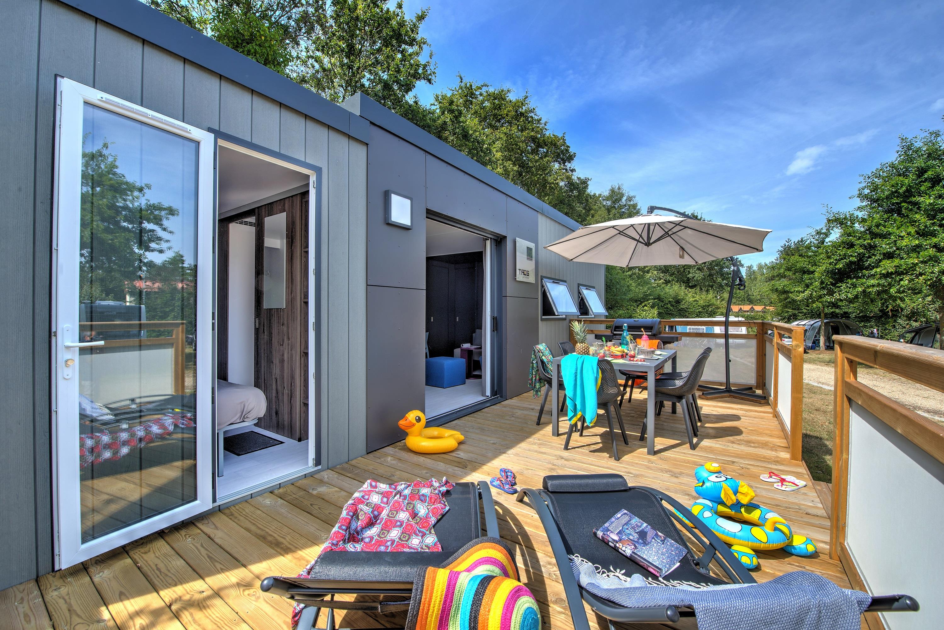 Location - Mobil  Taos Premium+ 40M² - 3 Chambres / 2 Sdb + Terrasse 20M² - Camping La Bretonnière