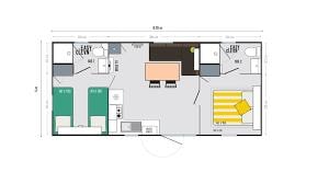 Mobil du Pré PREMIUM 30m² - 2 bedrooms / 2 bathrooms + sheltered terrace 18m²