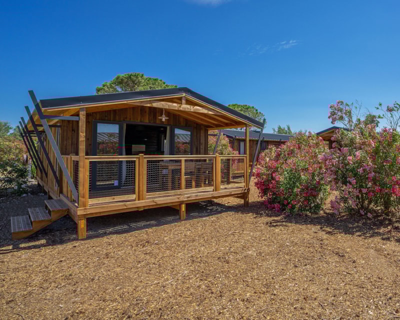 Lodge de l'étang PREMIUM+ 32m2 - 2 kamers + overdekt terras 15m²