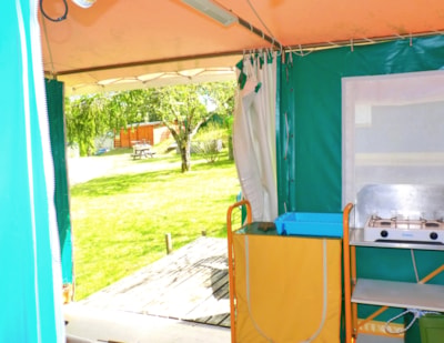 Economic canvas tent / 2 bedrooms - terrace