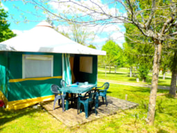 Location - Tente Toile Éco / 2 Chambres - Terrasse - Camping Quercy Vacances ****