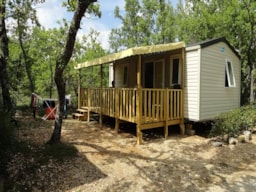 Accommodation - Mobile Home Confort + 28M² (2 Bedrooms) + Sheltered Terrace 15M² - Flower Camping l'Epi Bleu