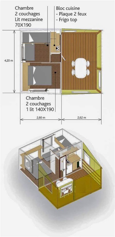 Rapid home Standard 20m² (2 bedroom, 3 adults max + 1 child) without toilet blocks