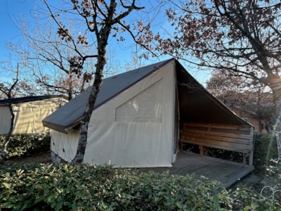 Furnished tent Junior Standard 17m² (2 bedrooms) without toilet blocks