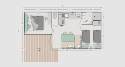 MOBIL HOME 28m2 confort+ 2chb 5 pers