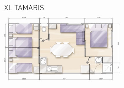 Standard Mobile Home 32m² (3 bedrooms) + terrace 10m² + TV — 8