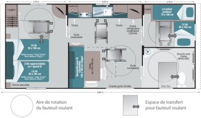 Mobil-home Comfort 25m² (2 bedrooms) + terrace + TV - suitable for people with reduced mobility — 6