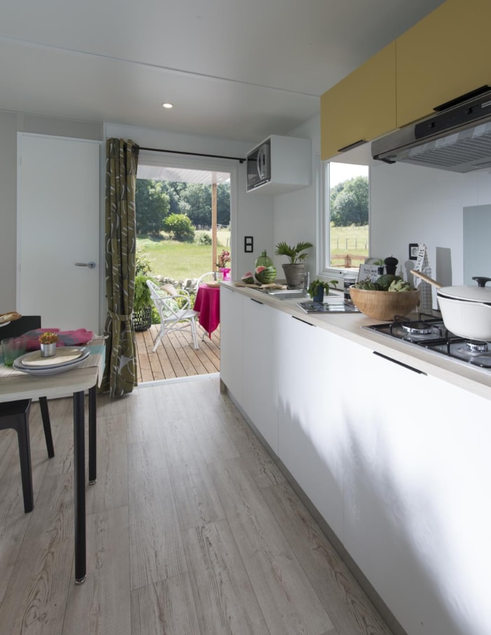 Mobil-Home Confort 25M² (2 Chambres) + Terrasse Semi-Couverte 10M² + Tv