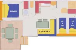 Mobil Home Montana Classique 32 M² 2 Chambres, Terrasse À La Semaine