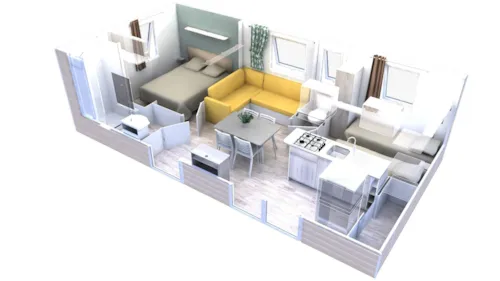Location - Mobil Home Nautic 2 Chambres 29M² 2019 - image n°9 - Camping Ile de la Comtesse