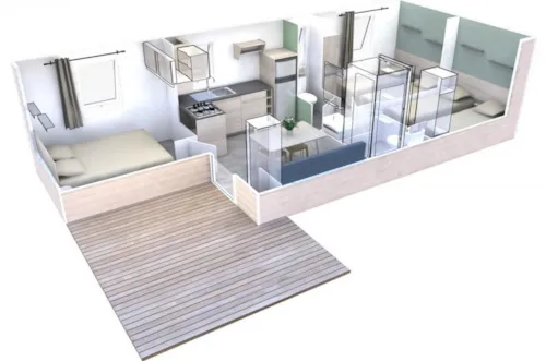 Location - Mobil Home Voilier 3 Chambres 28M² 2014/2021 - image n°10 - Camping Ile de la Comtesse