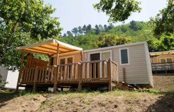 Mietunterkunft - Mobilheim 30M² - Komfort - 2 Schlafzimmer - Halbüberdachte Terrasse - Tv - Klimaanlage - Flower Camping Mas de Champel