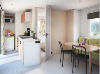 Mobile-Home 30m²- Premium - 2 bedrooms - Covered terrace - CLIM + TV + sheets + towels included
