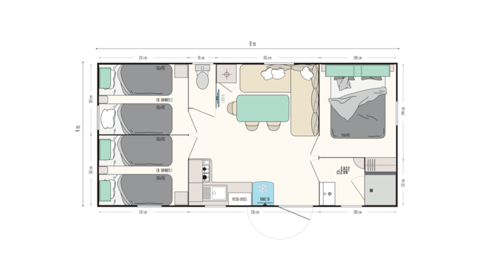 Mobile-Home Premium 32M² 3 Chambres - Terrasse Semi-Couverte - Clim + Tv + Draps + Serviettes Inclus