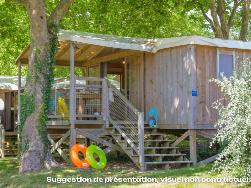 Location - Cosyflower Premium 38M² - 2 Chambres + Terrasse Couverte + Tv + Draps + Serviettes - Camping Mas de Champel