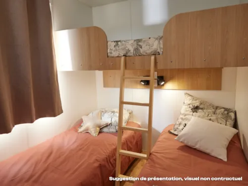 Accommodation - Homeflower Premium 29M² - 2 Bedrooms + Terrace - Tv + Ac + Sheets + Towels Included - image n°8 - Flower Camping Mas de Champel