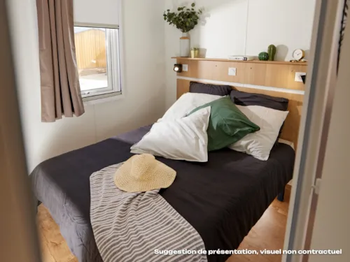 Accommodation - Homeflower Premium 29M² - 2 Bedrooms + Terrace - Tv + Ac + Sheets + Towels Included - image n°7 - Flower Camping Mas de Champel