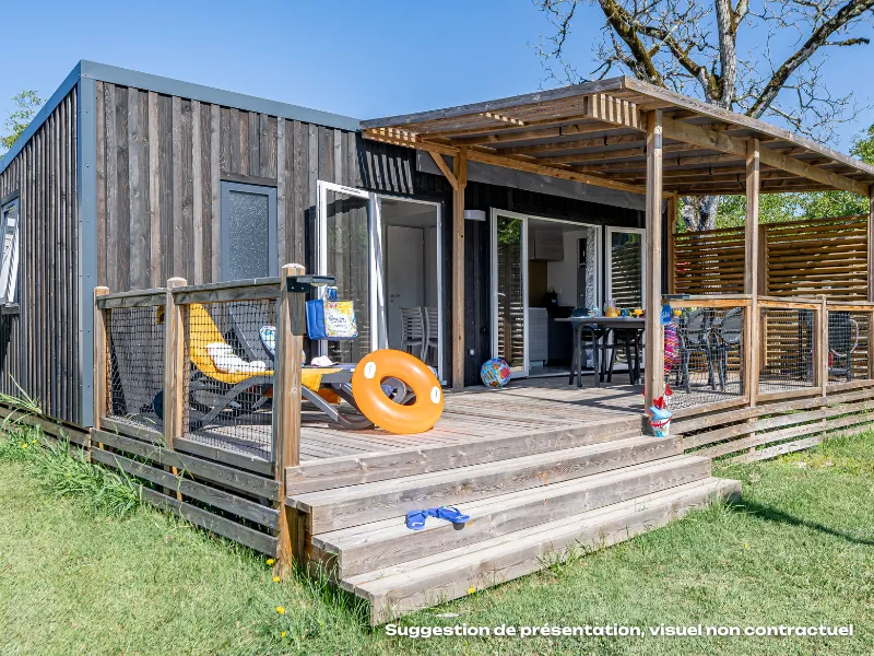 Location - Homeflower Premium 29M² - 2 Chambres + Terrasse + Tv + Clim + Draps + Serviettes - Flower Camping Mas de Champel