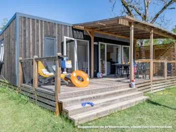 Mietunterkunft - Homeflower Premium 29M² - 2 Zimmer + Terrasse - Tv + Klimaanlage - Bettwäsche + Handtücher - Flower Camping Mas de Champel