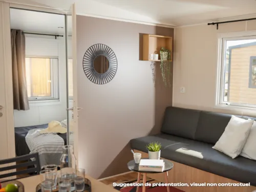 Accommodation - Homeflower Premium 29M² - 2 Bedrooms + Terrace - Tv + Ac + Sheets + Towels Included - image n°6 - Flower Camping Mas de Champel