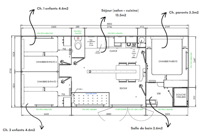 Homeflower Premium 30,5M² - 3 Chambres + Terrasse + Tv + Draps + Serviettes + Clim