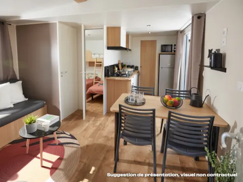 Huuraccommodatie(s) - Homeflower Premium 35M² - 3 Kamers - Terras - Tv - Airconditioning - Lakens + Handdoeken - image n°6 - Flower Camping Mas de Champel