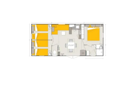 Huuraccommodatie(s) - Homeflower Premium 35M² - 3 Kamers - Terras - Tv - Airconditioning - Lakens + Handdoeken - image n°10 - Flower Camping Mas de Champel